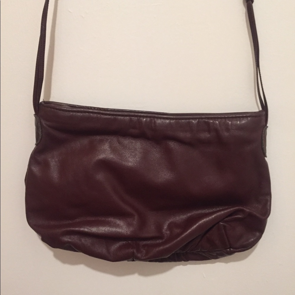 Vintage burgundy leather purse